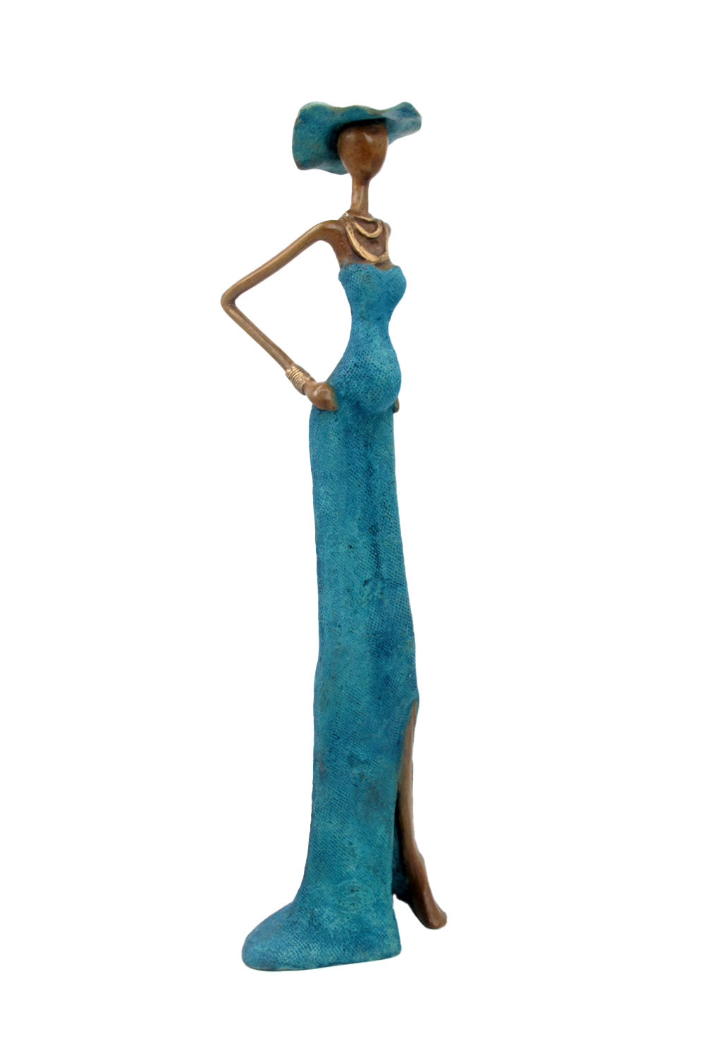 Bronze Issouf sans socle 55 cm bleu n°2 Bronzes d&#39;Afrique