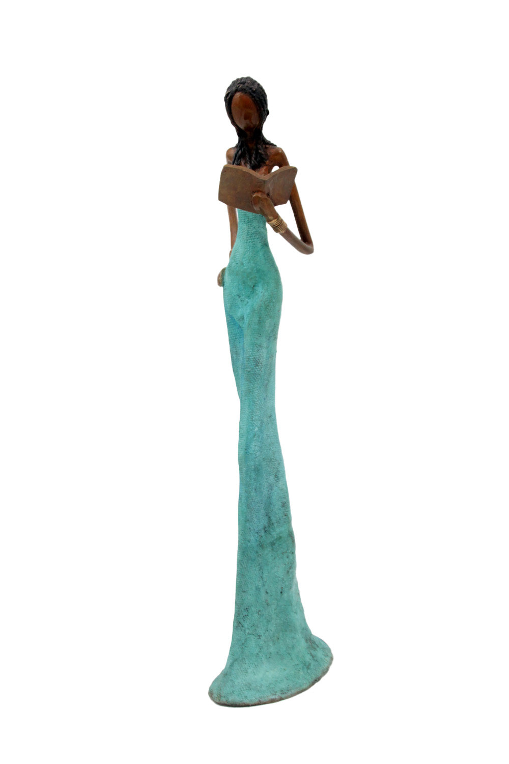 Bronze Issouf sans socle 55 cm turquoise n°1 Bronzes d'Afrique