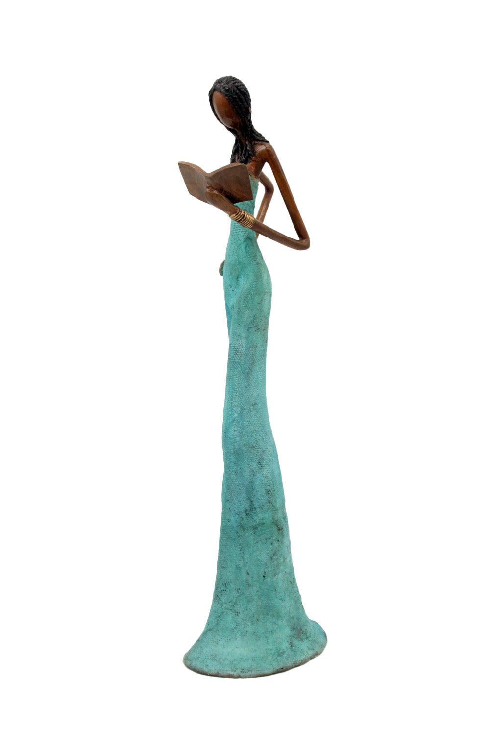 Bronze Issouf sans socle 55 cm turquoise n°1 Bronzes d'Afrique