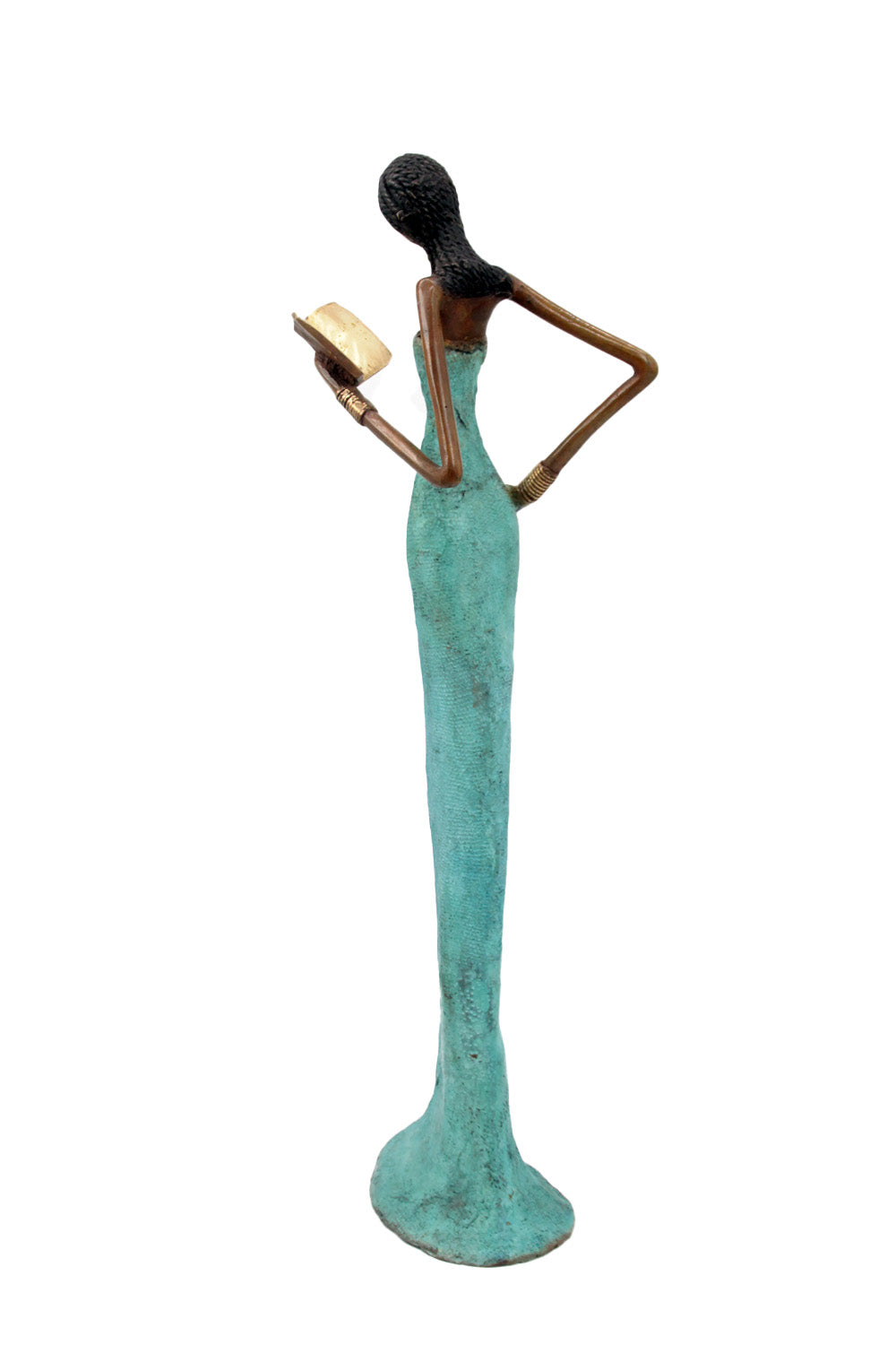 Bronze Issouf sans socle 55 cm turquoise n°1 Bronzes d&#39;Afrique