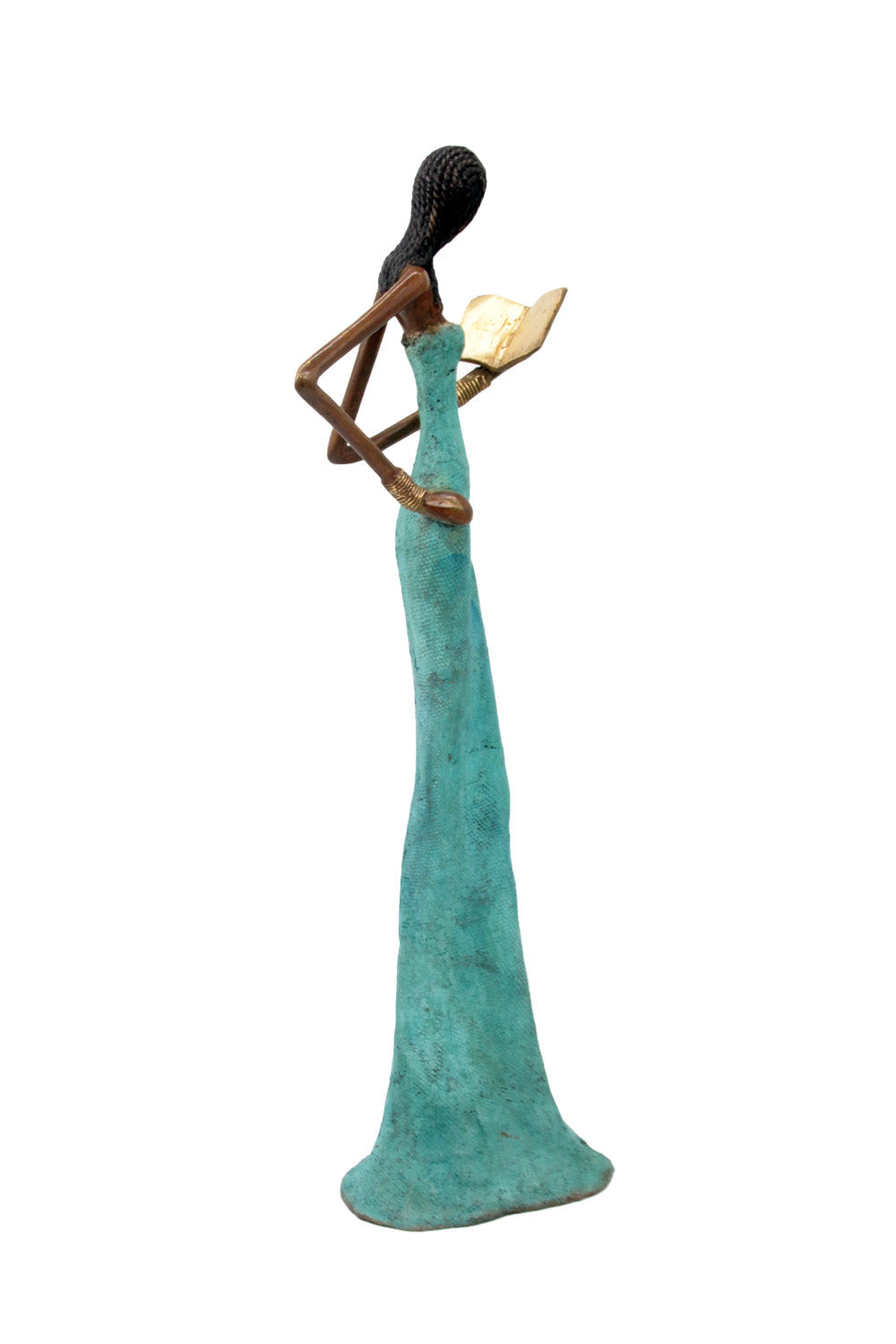 Bronze Issouf sans socle 55 cm turquoise n°1 Bronzes d&#39;Afrique