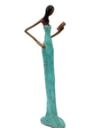 Bronze Issouf sans socle 55 cm turquoise n°1 Bronzes d'Afrique