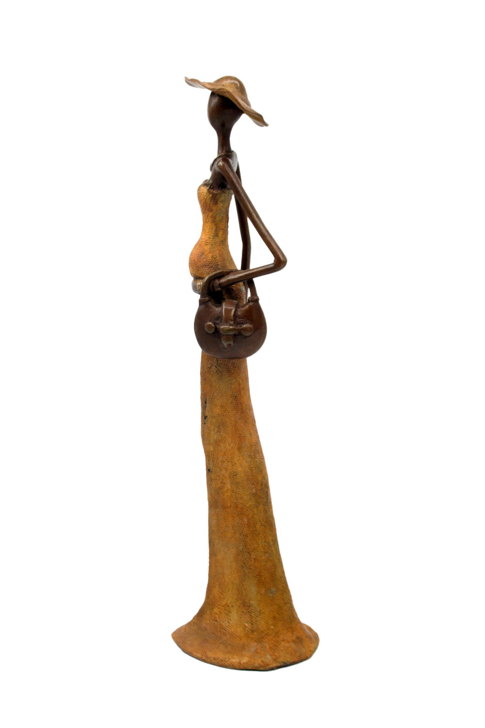 Bronze Issouf 55 cm orange n°1 Bronzes d&#39;Afrique