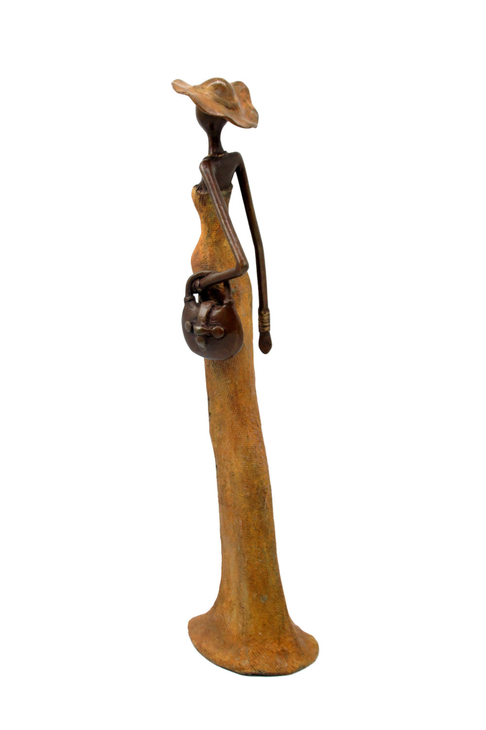 Bronze Issouf 55 cm orange n°1 Bronzes d&#39;Afrique
