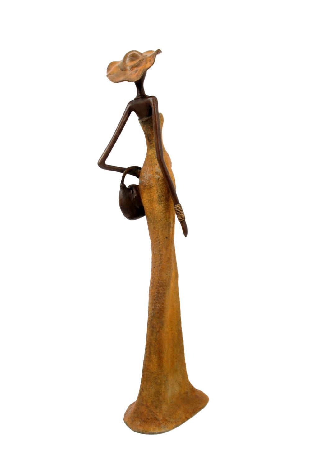 Bronze Issouf 55 cm orange n°1 Bronzes d&#39;Afrique