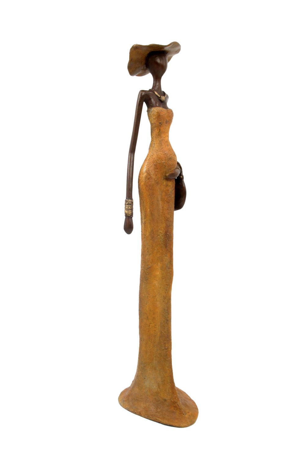 Bronze Issouf 55 cm orange n°1 Bronzes d&#39;Afrique
