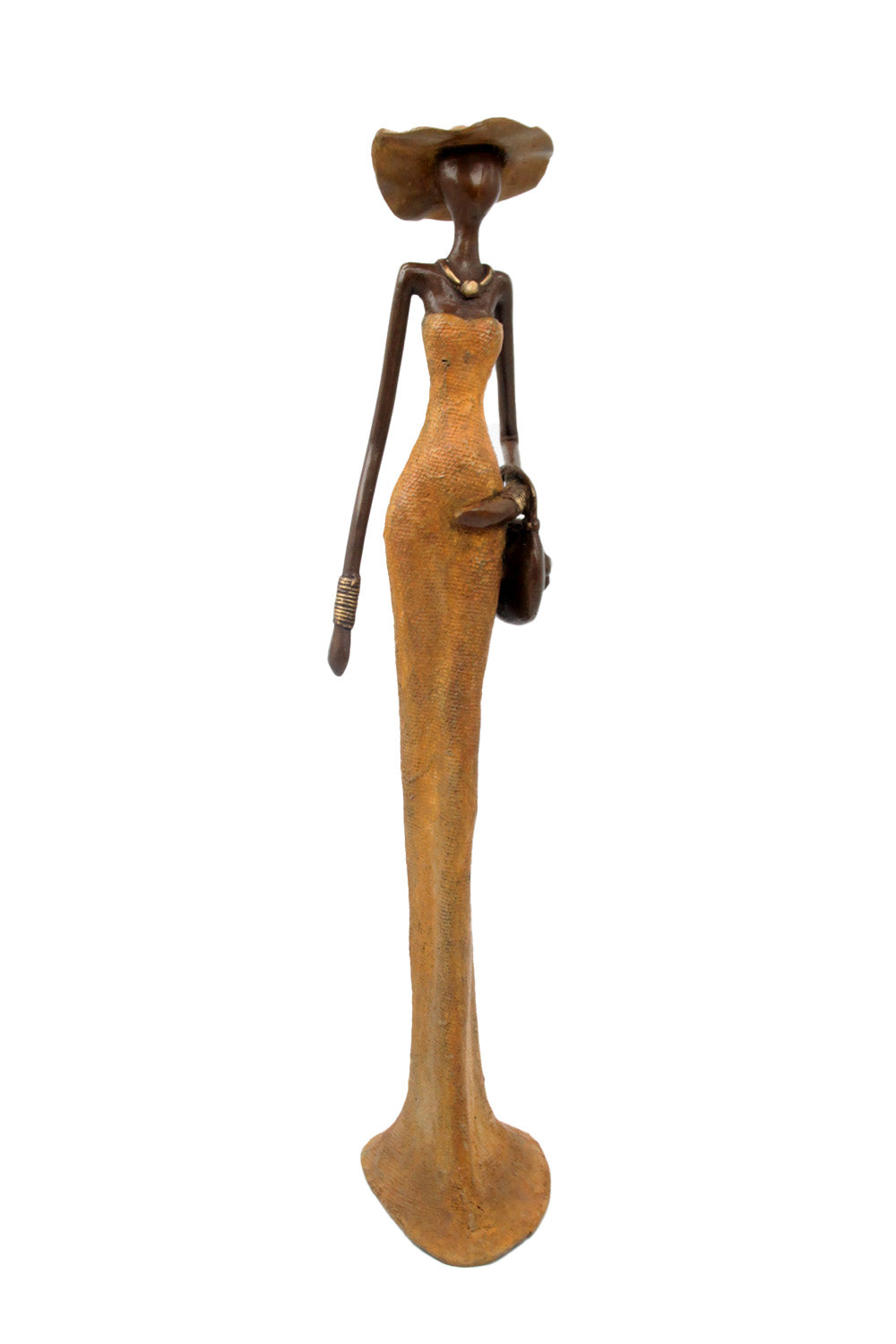 Bronze Issouf 55 cm orange n°1 Bronzes d&#39;Afrique
