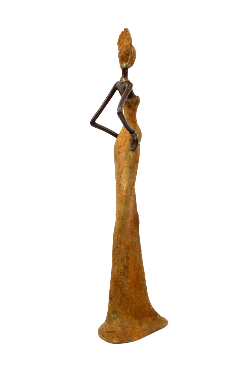 Bronze Issouf 55 cm orange n°2 Bronzes d&#39;Afrique