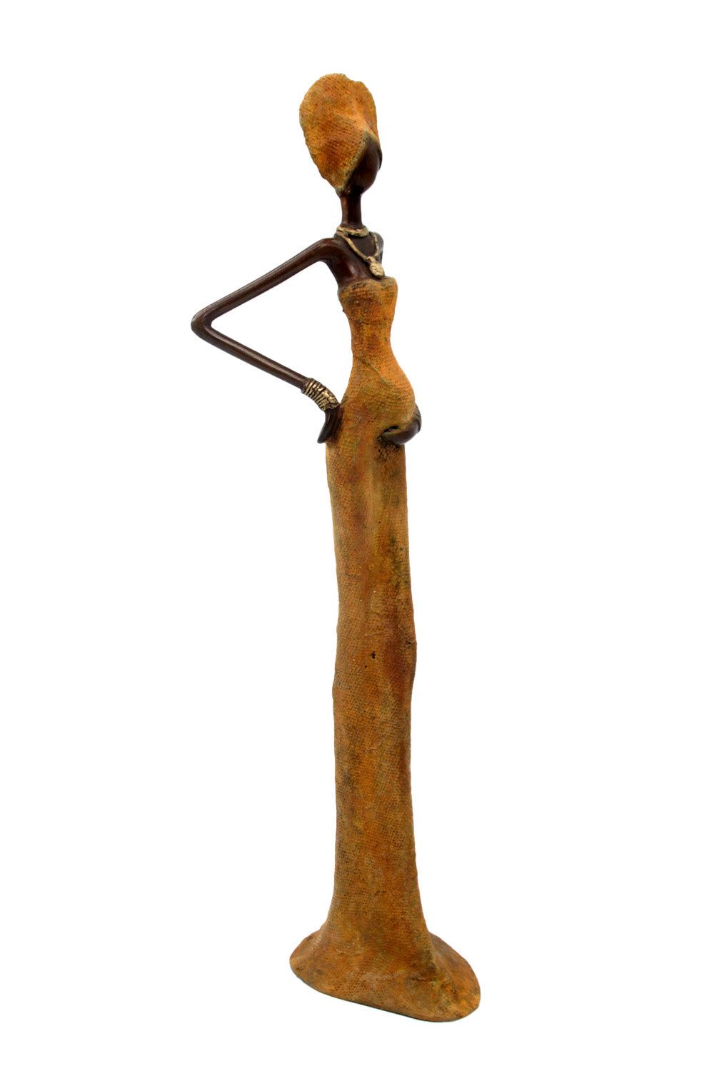 Bronze Issouf 55 cm orange n°2 Bronzes d&#39;Afrique