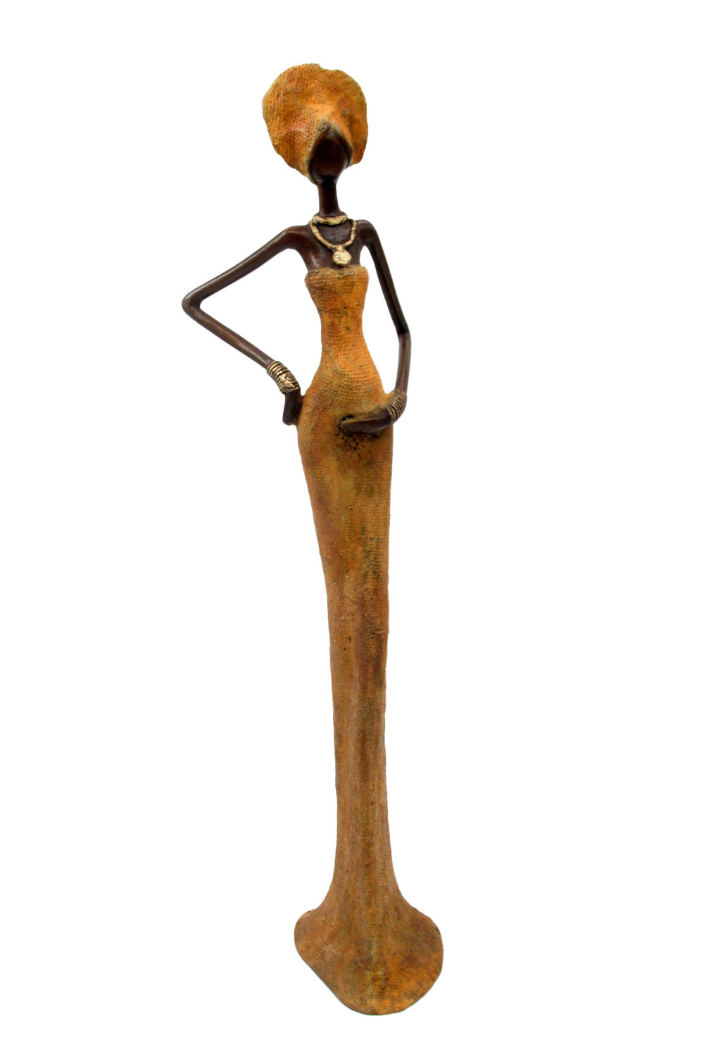Bronze Issouf 55 cm orange n°2 Bronzes d&#39;Afrique