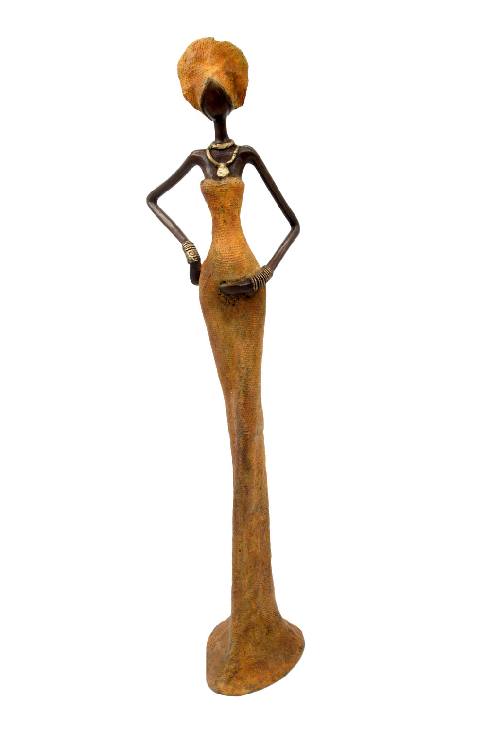Bronze Issouf 55 cm orange n°2 Bronzes d&#39;Afrique
