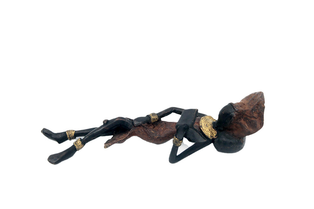 Bronze allongé 20 cm marron n°8 Bronzes d&#39;Afrique