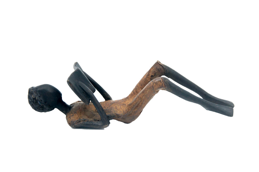 Bronze allongé 20 cm marron n°9 Bronzes d&#39;Afrique