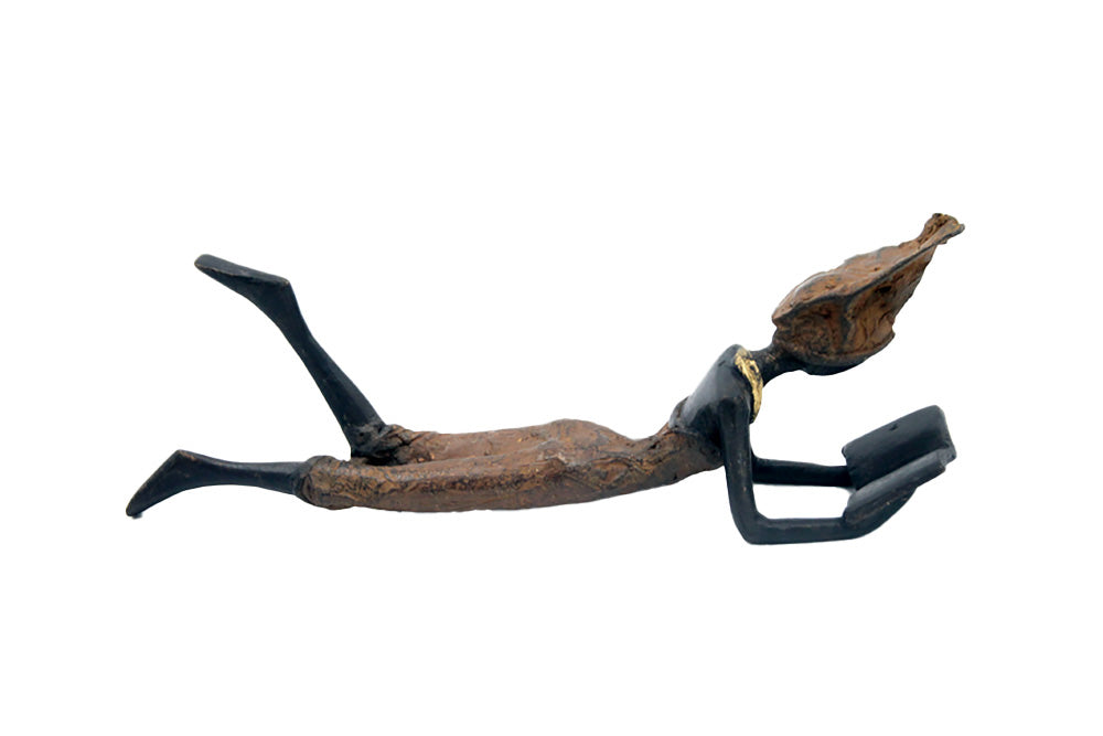Bronze allongé 20 cm marron n°12 Bronzes d&#39;Afrique