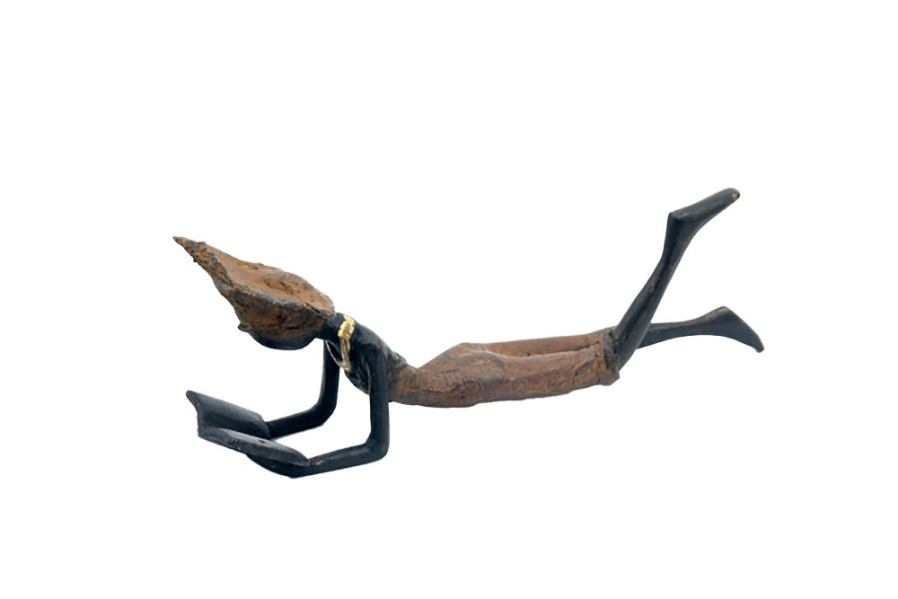 Bronze allongé 20 cm marron n°12 Bronzes d&#39;Afrique