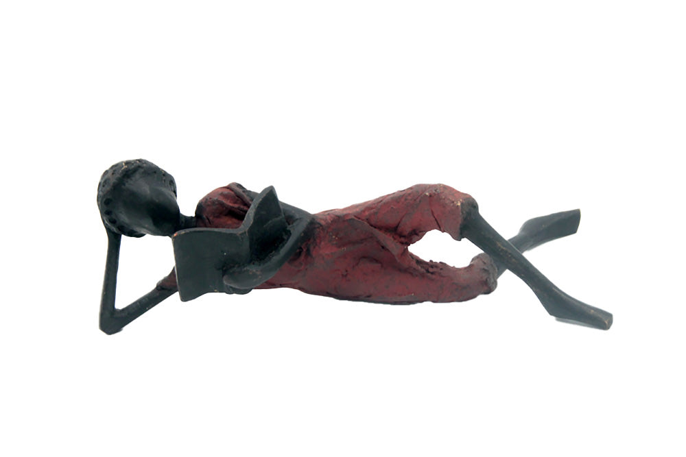 Bronze allongé 20 cm rouge n°11 Bronzes d&#39;Afrique