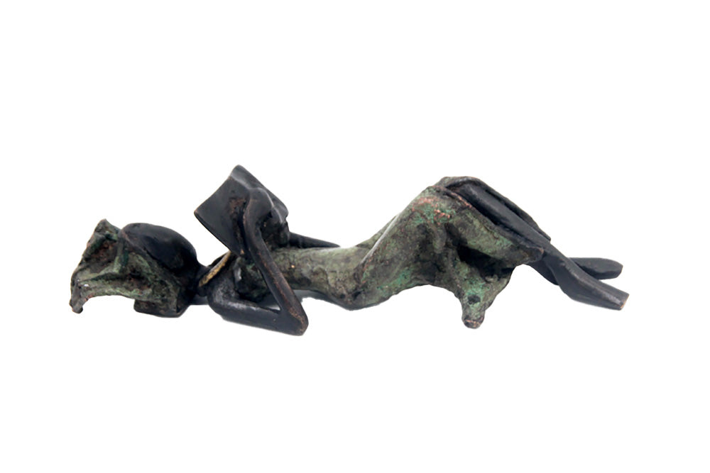 Bronze allongé 20 cm vert n°6 Bronzes d&#39;Afrique
