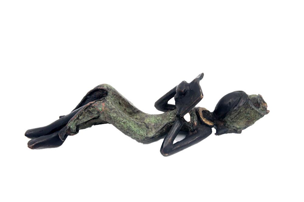 Bronze allongé 20 cm vert n°6 Bronzes d&#39;Afrique