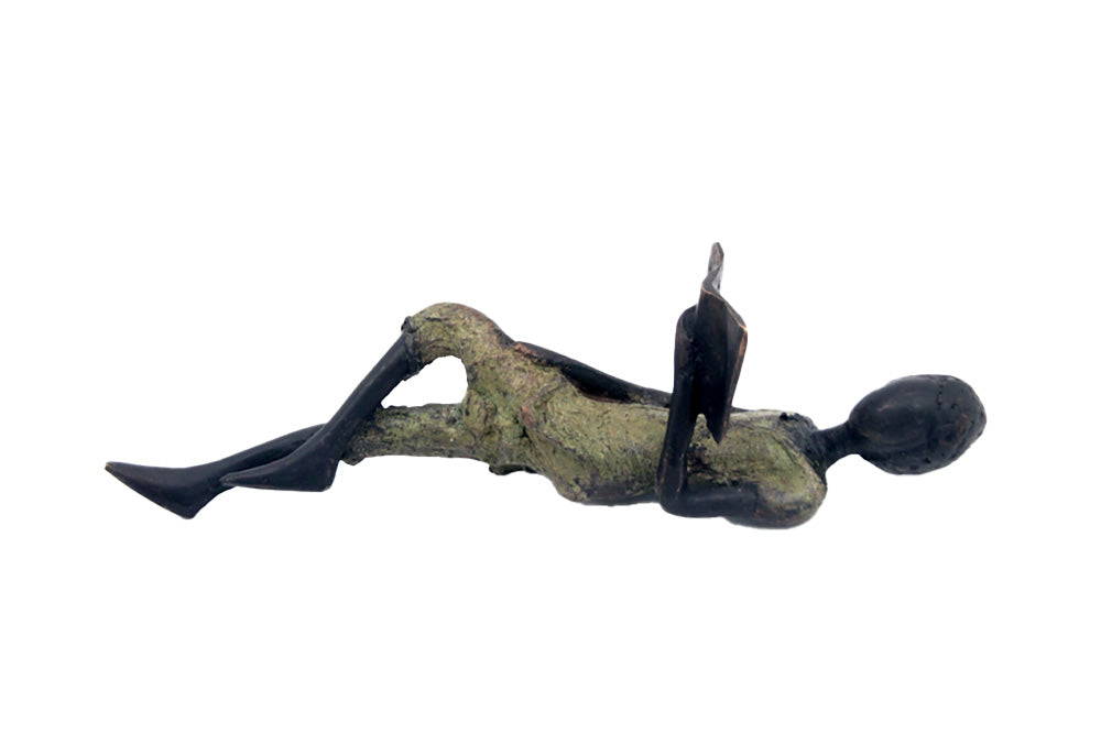 Bronze allongé 20 cm vert n°7 Bronzes d&#39;Afrique
