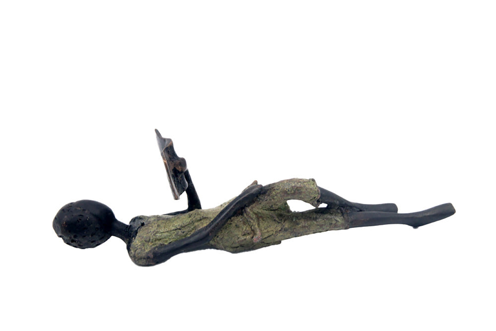 Bronze allongé 20 cm vert n°7 Bronzes d&#39;Afrique
