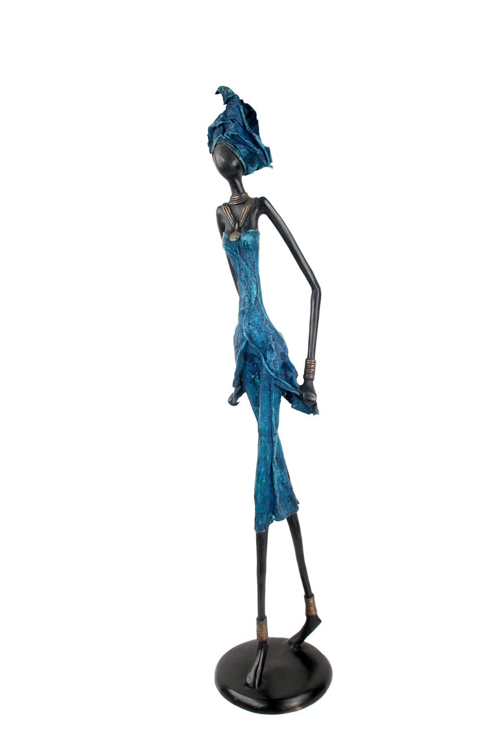 Bronze Issouf 70 cm bleu n°3 Bronzes d&#39;Afrique