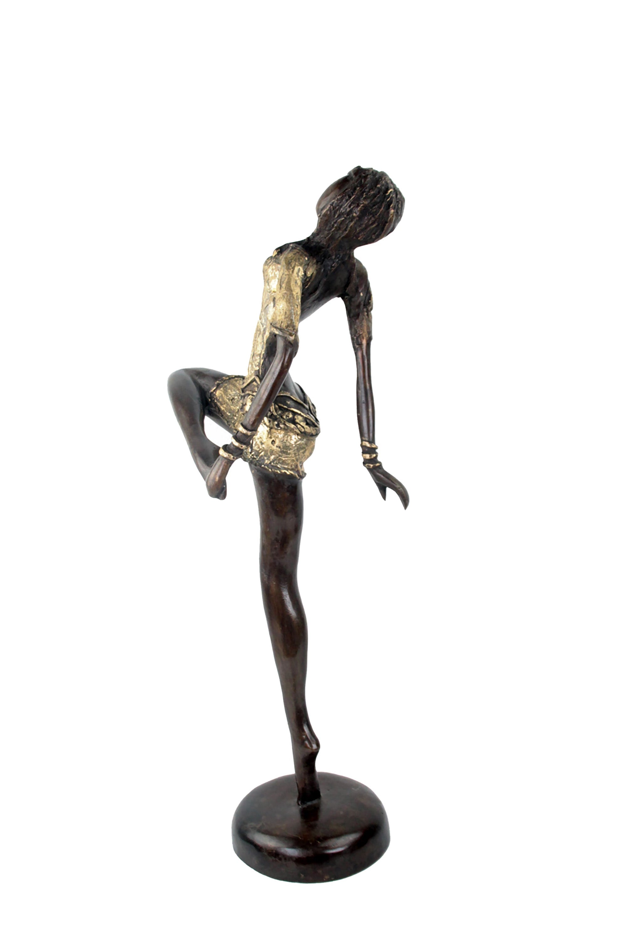 Bronze Issouf danseuse 55 cm doré n°1 Bronzes d&#39;Afrique