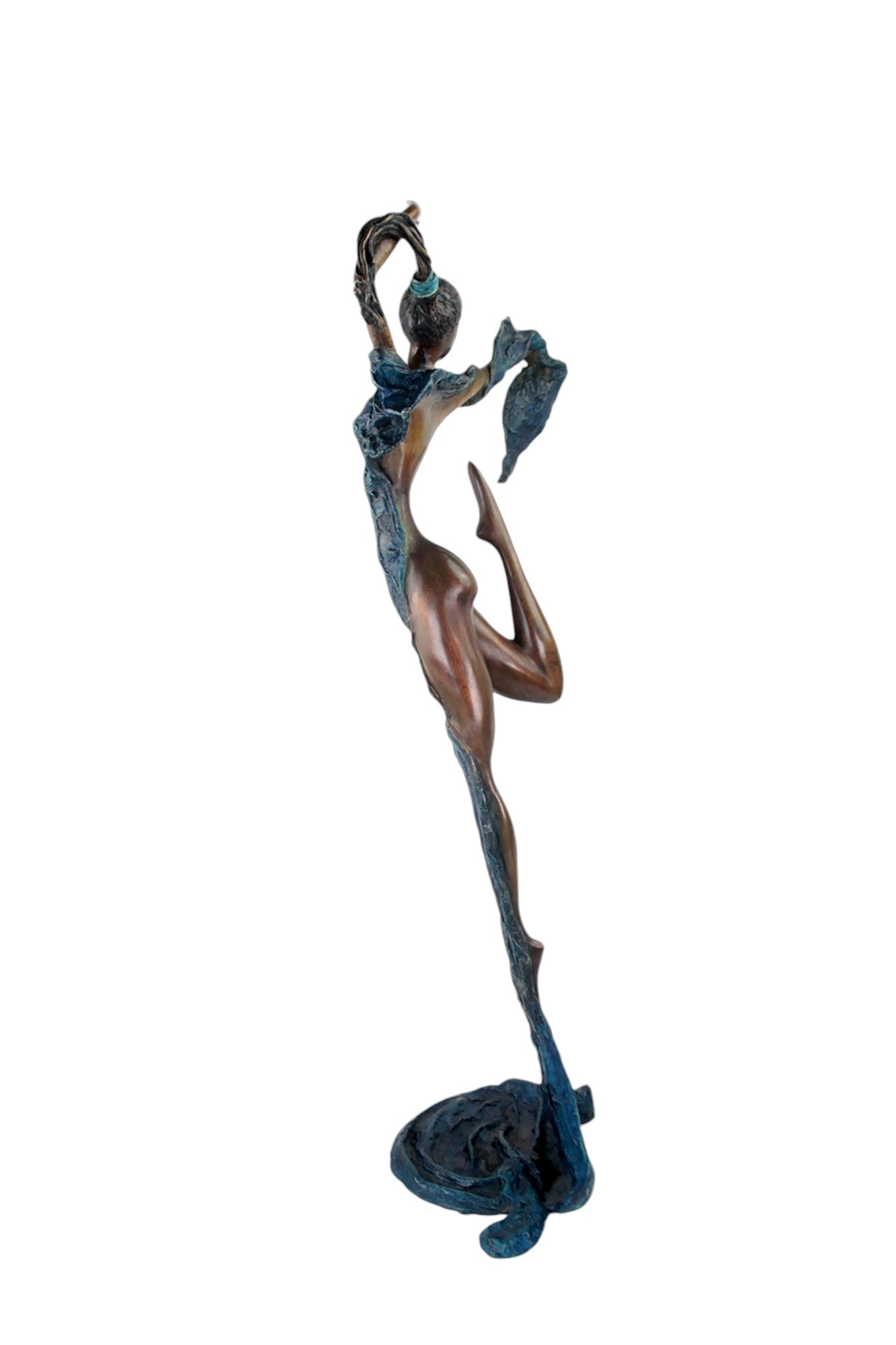 Bronze Issouf danseuse 70 cm bleu n°1 Bronzes d'Afrique
