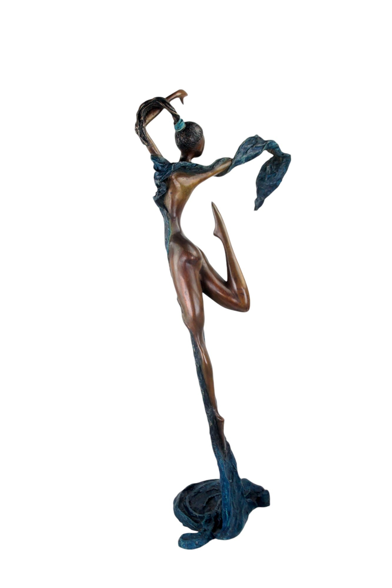 Bronze Issouf danseuse 70 cm bleu n°1 Bronzes d'Afrique