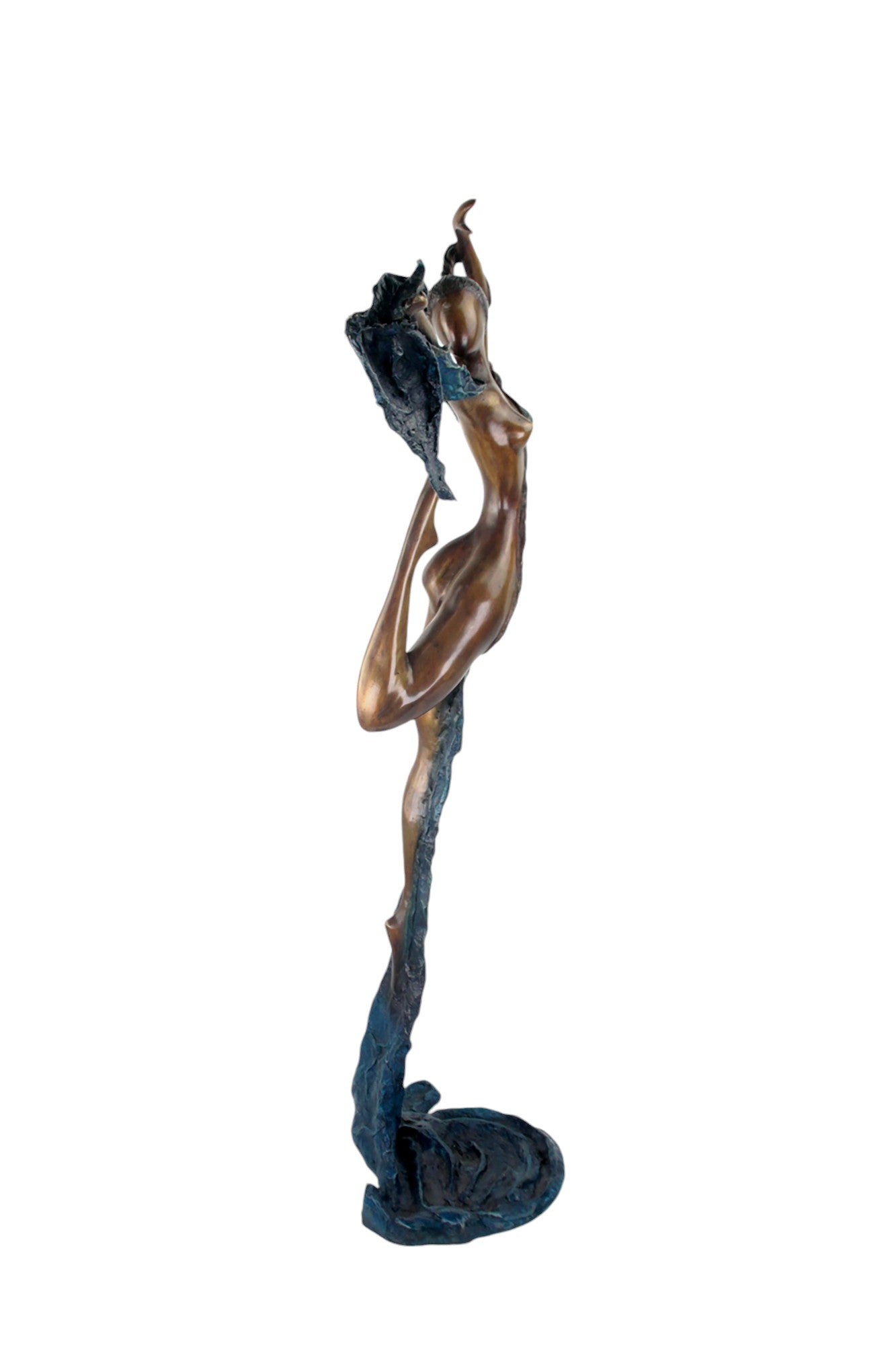 Bronze Issouf danseuse 70 cm bleu n°1 Bronzes d&#39;Afrique