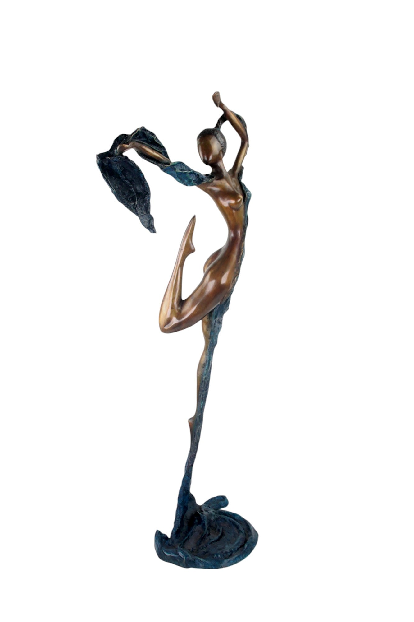 Bronze Issouf danseuse 70 cm bleu n°1 Bronzes d&#39;Afrique
