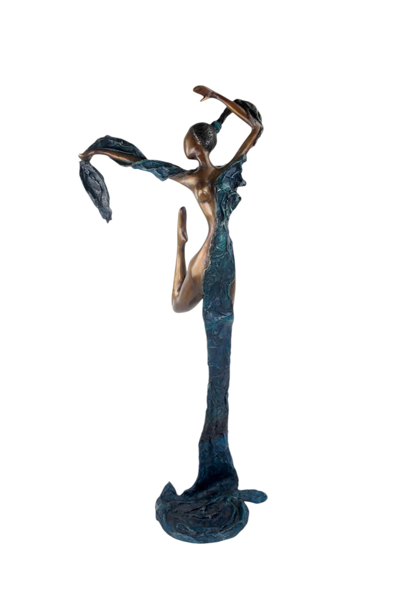 Bronze Issouf danseuse 70 cm bleu n°1 Bronzes d&#39;Afrique