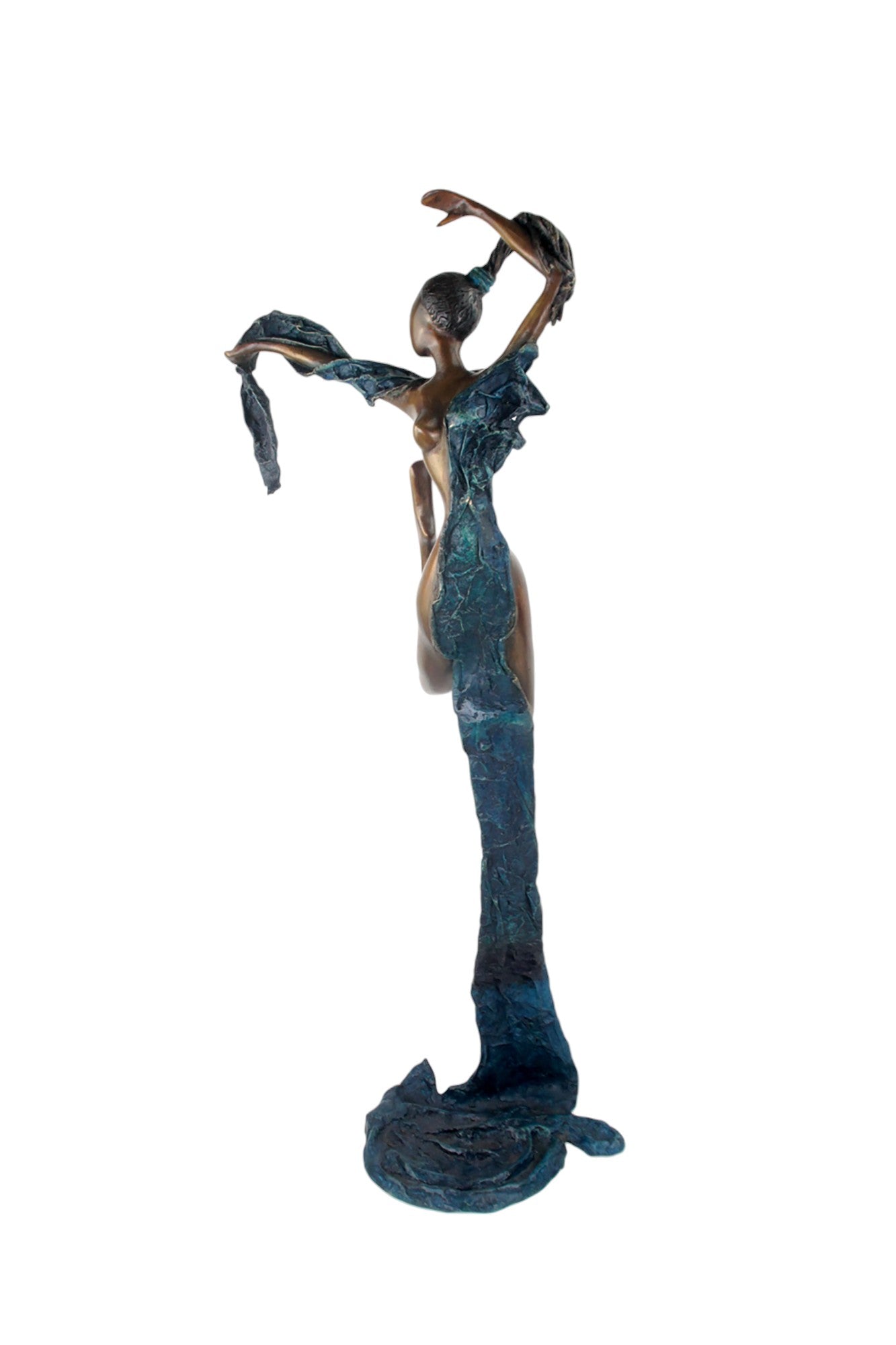 Bronze Issouf danseuse 70 cm bleu n°1 Bronzes d&#39;Afrique