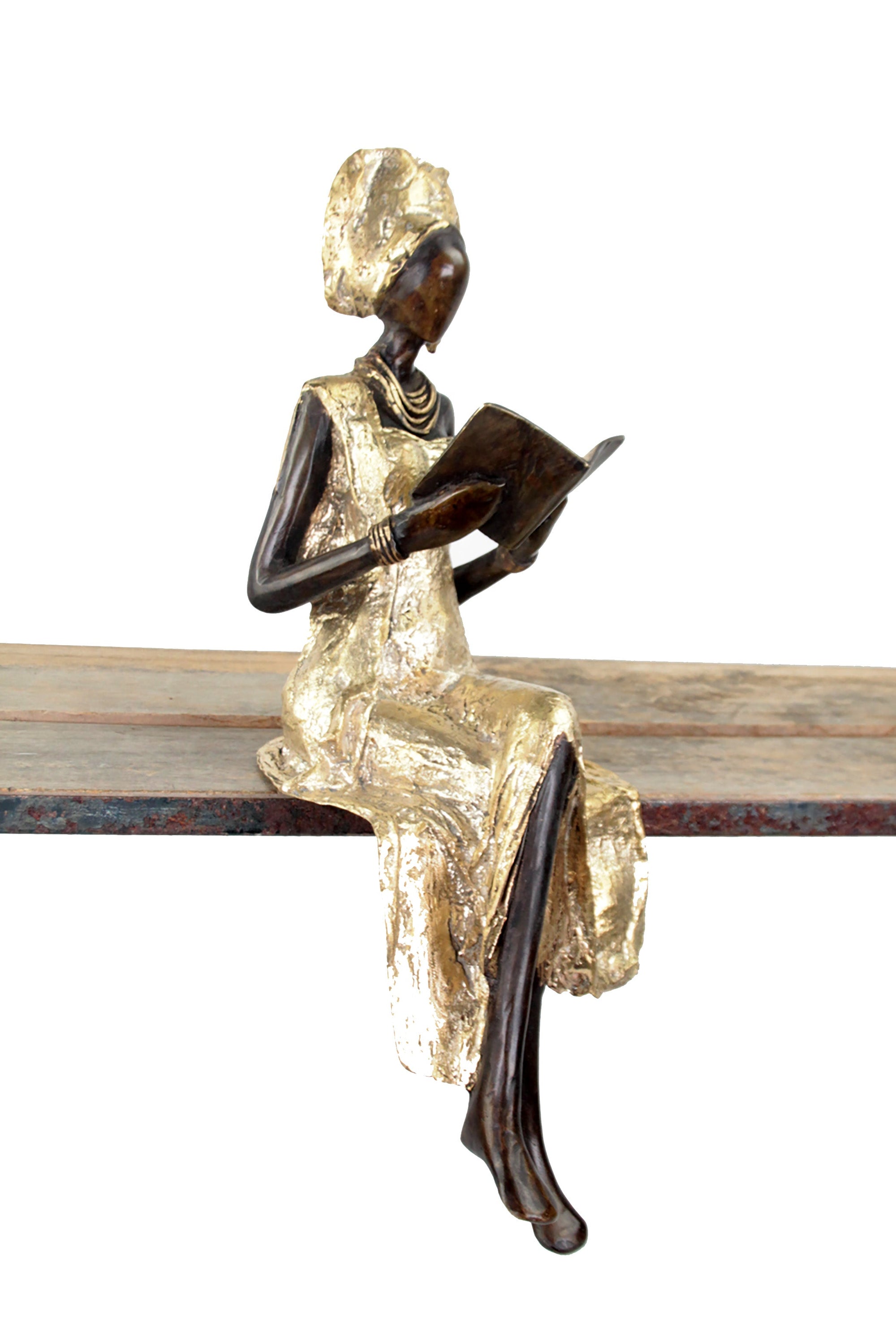 Bronze assis 40 cm doré n°6 Bronzes d'Afrique