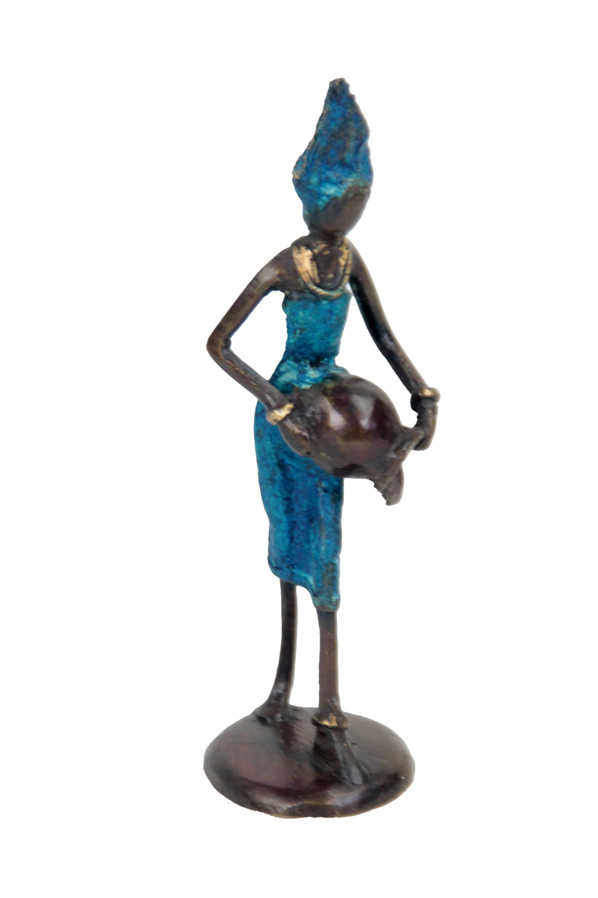 Bronze 15 cm bleu n°7 Bronzes d&#39;Afrique