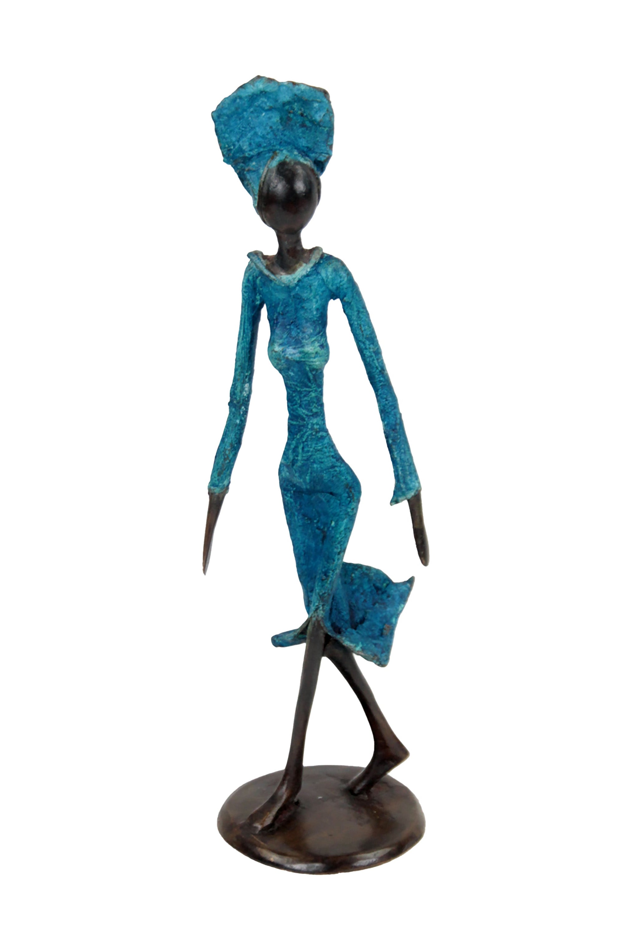 Bronze 25 cm bleu n°4 Bronzes d&#39;Afrique