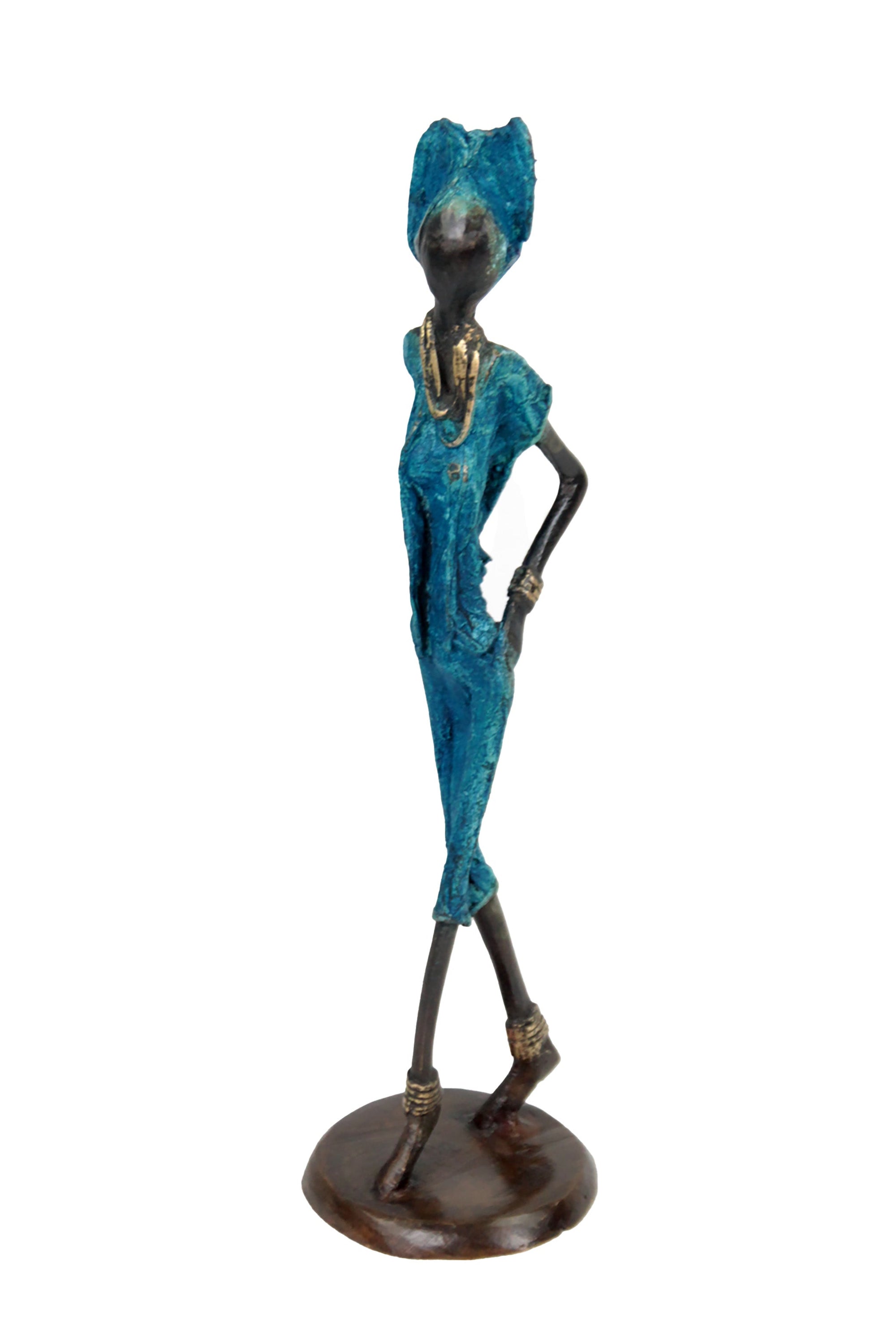 Bronze 25 cm bleu n°19 Bronzes d&#39;Afrique