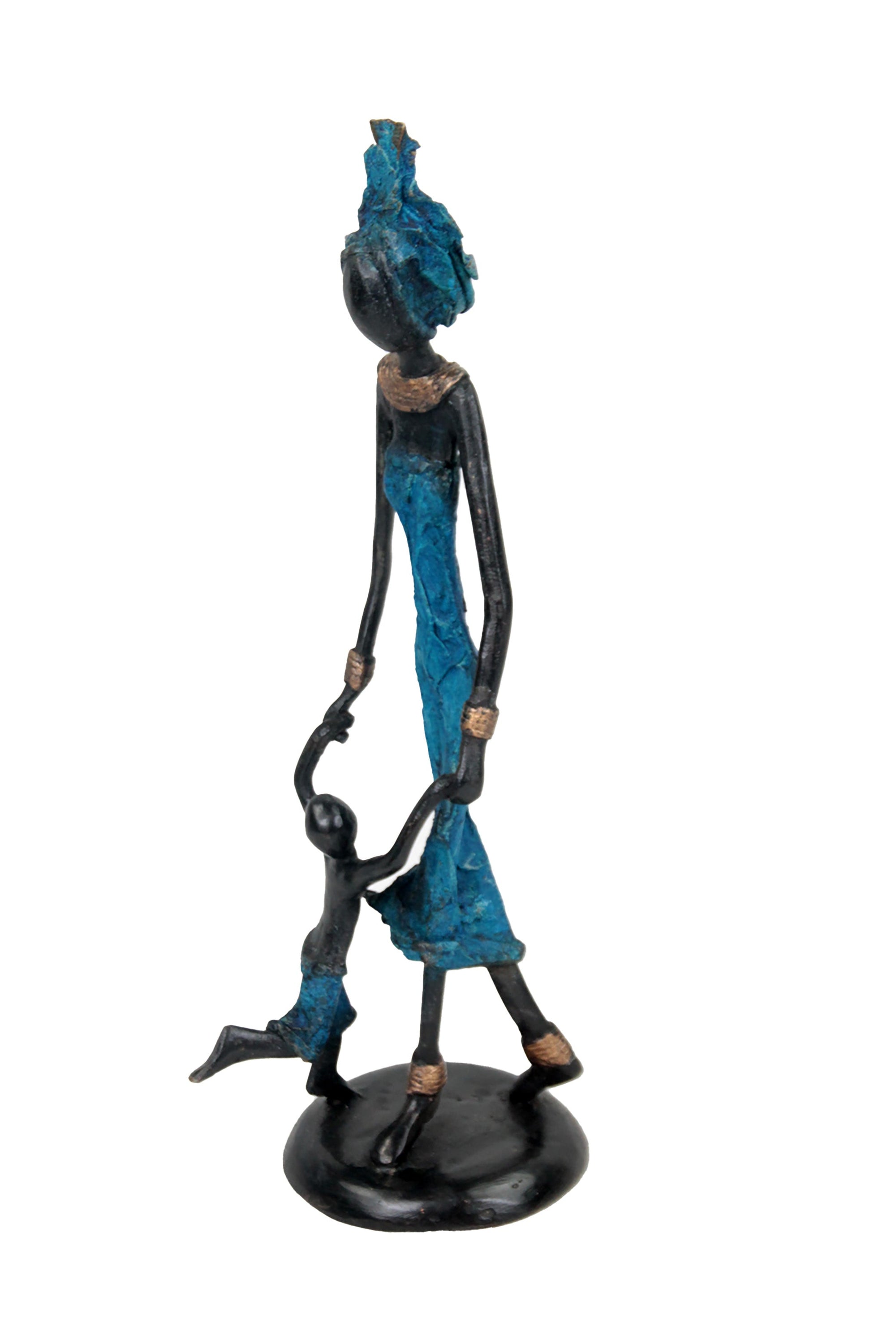 Bronze 25 cm bleu n°28 Bronzes d&#39;Afrique