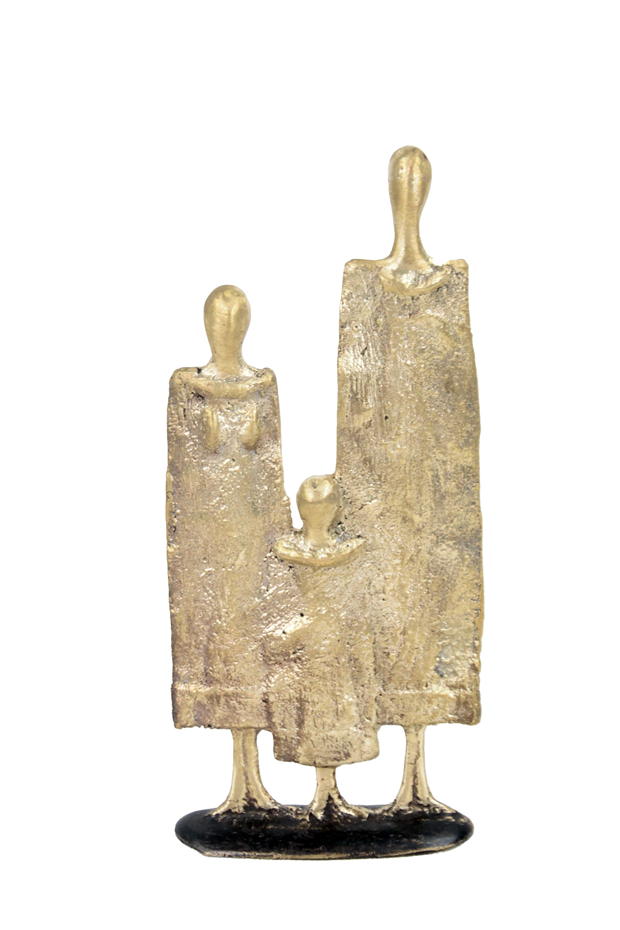 Famille 3 personnages 20 cm doré n°1 Bronzes d'Afrique