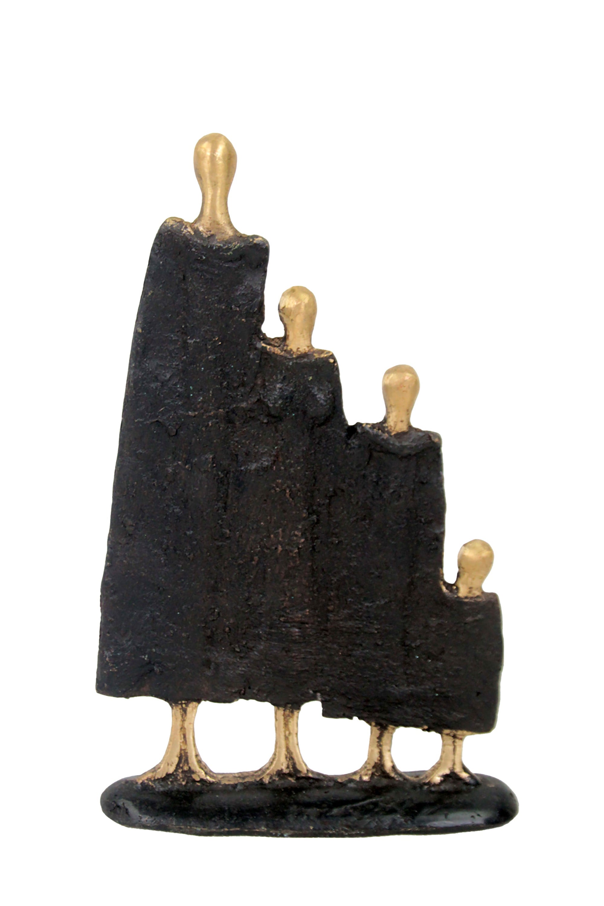 Bronze famille à 4 20 cm noir et doré n°2 Bronzes d'Afrique