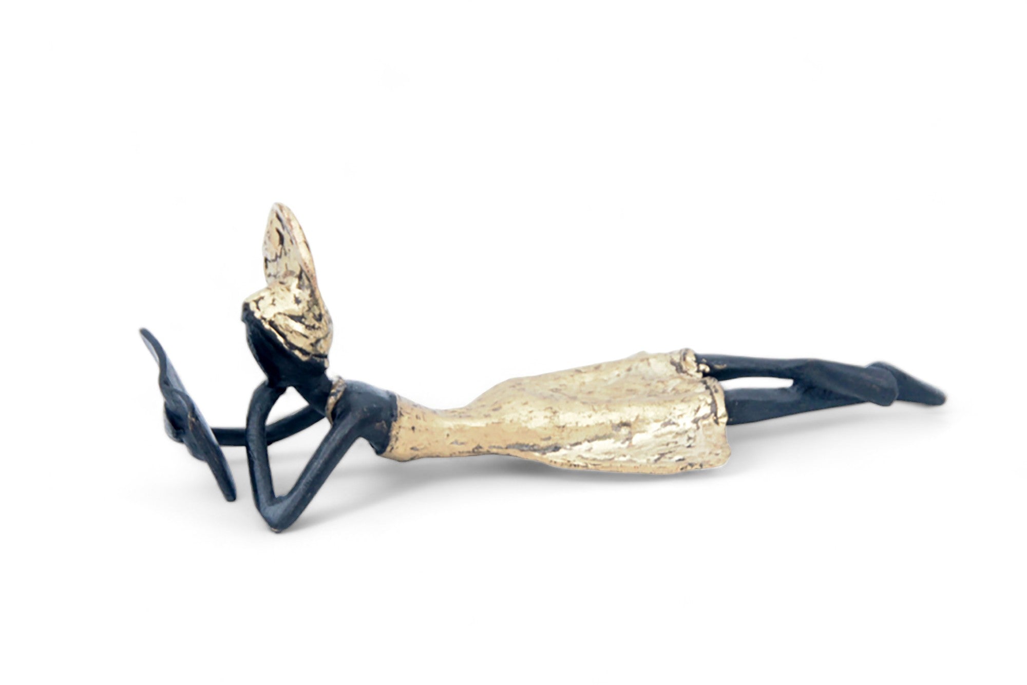 Bronze allongé 20 cm doré n°5 Bronzes d&#39;Afrique