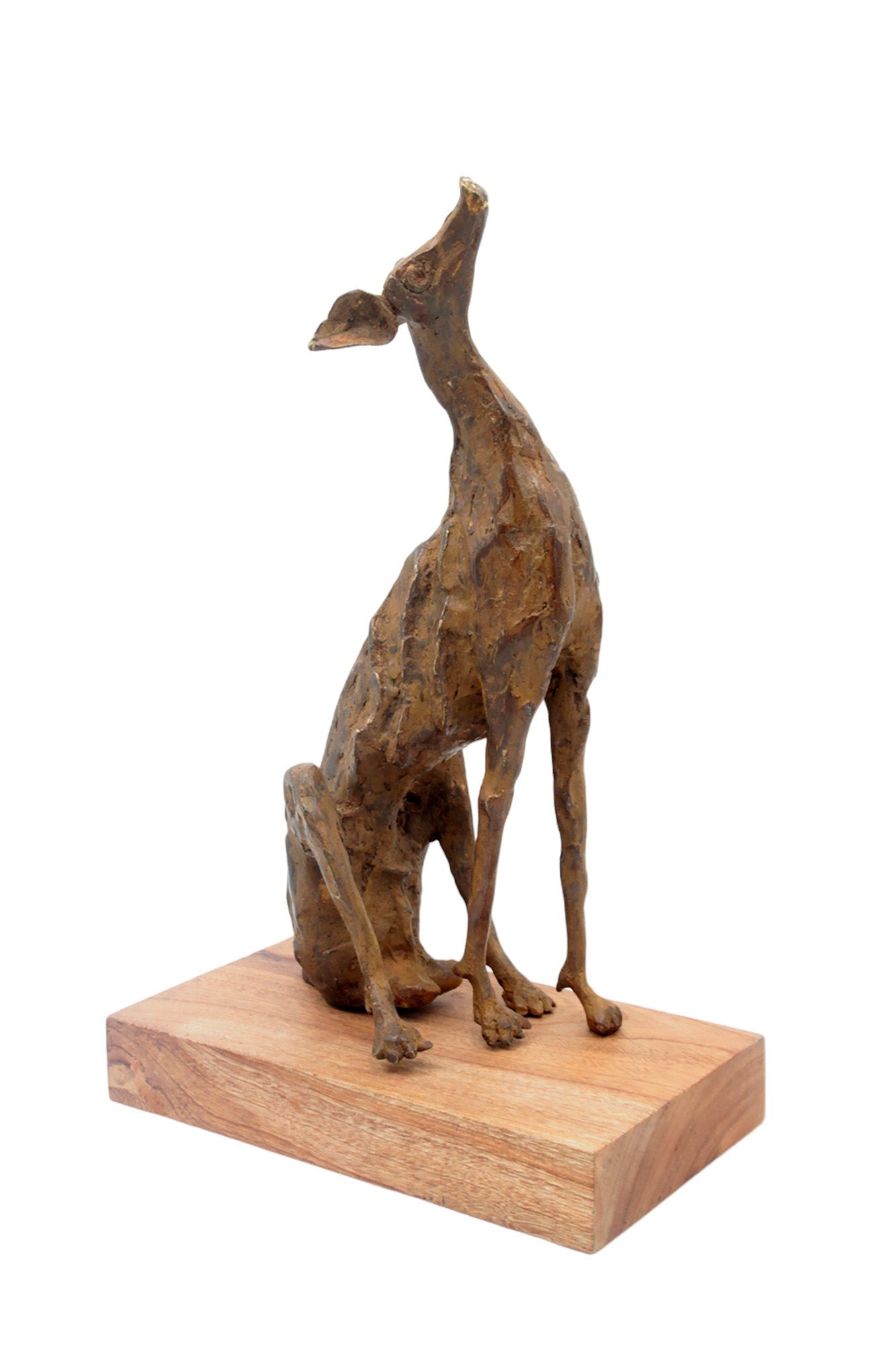 Bronze lévrier 35 cm marron n°1 Bronzes d&#39;Afrique