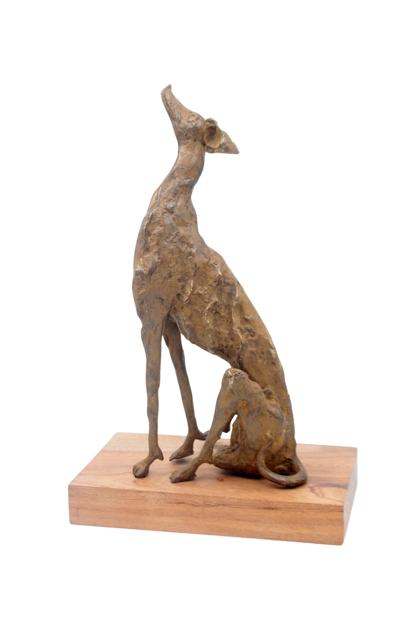 Bronze lévrier 35 cm marron n°1 Bronzes d&#39;Afrique