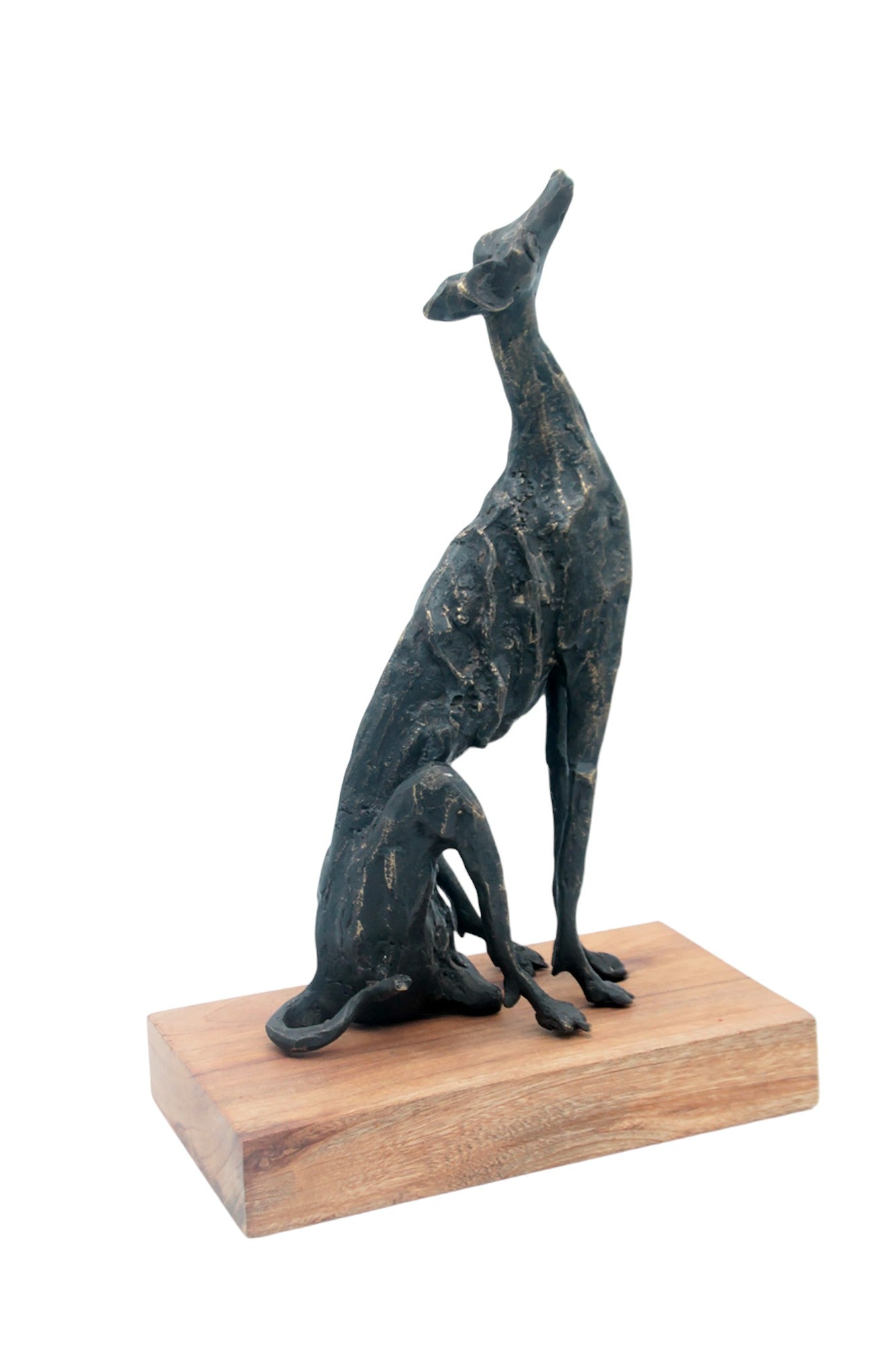 Bronze lévrier 35 cm marron n°2 Bronzes d&#39;Afrique