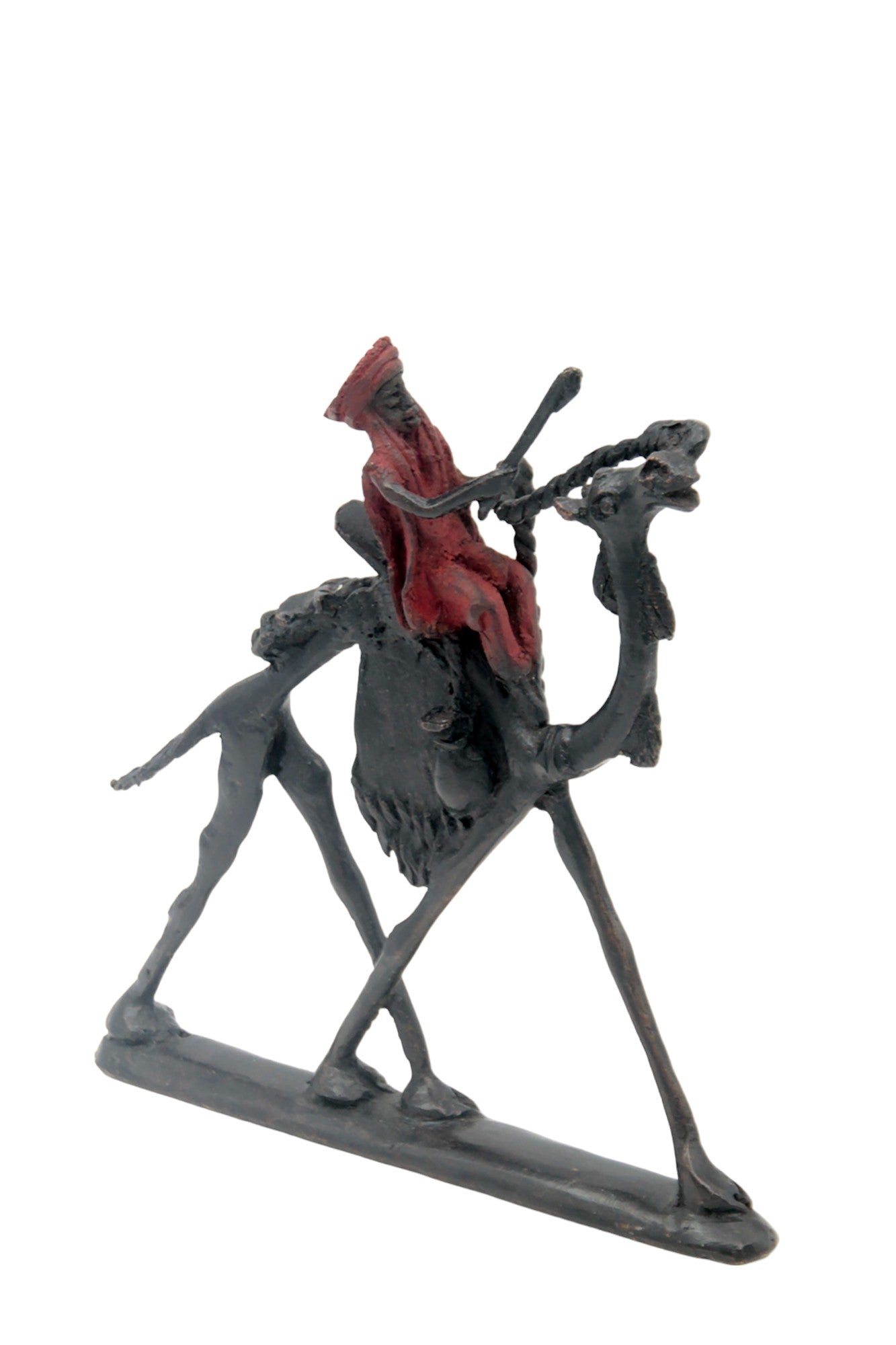 Chamelier 20 cm rouge n°2 Bronzes d&#39;Afrique