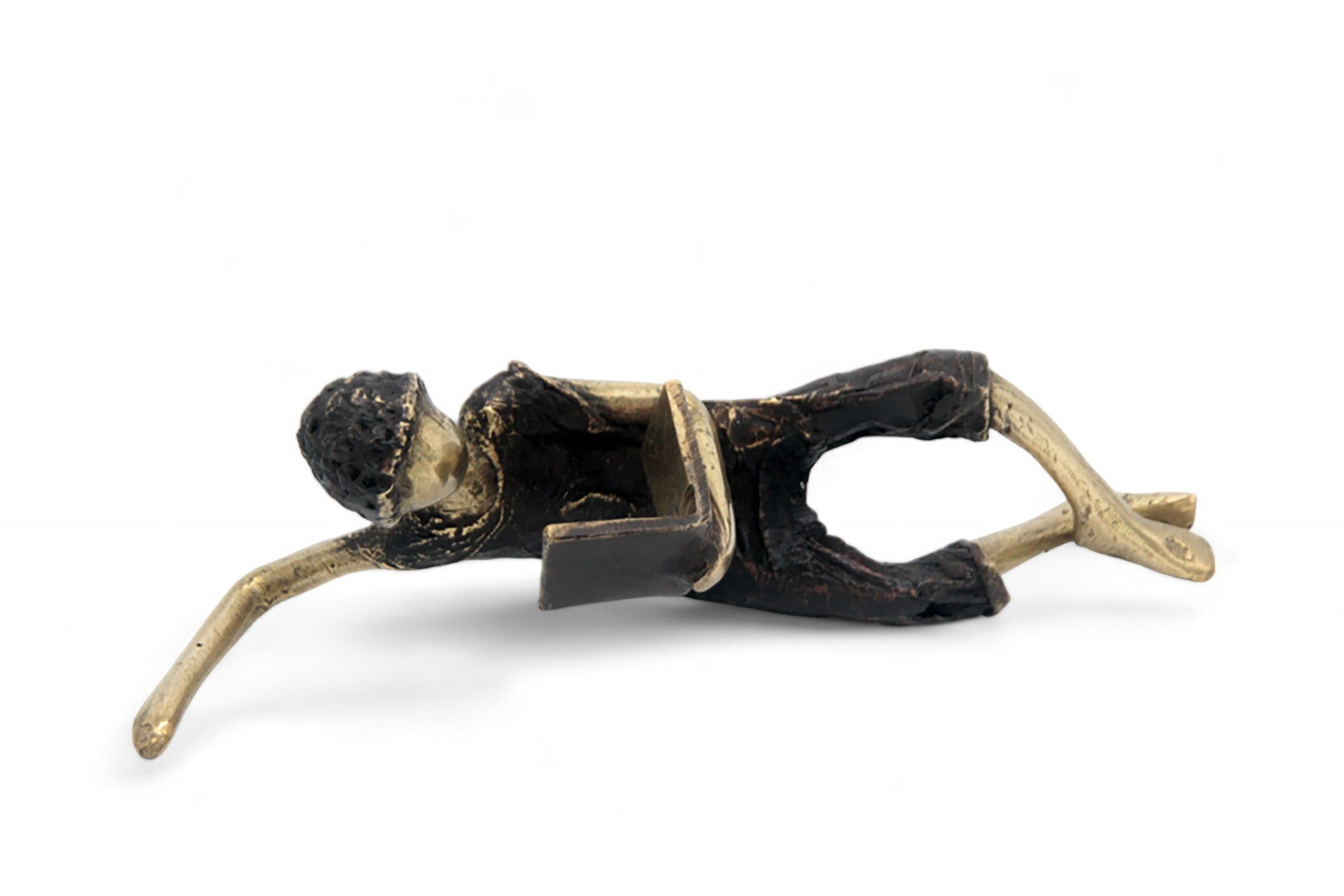 Bronze allongé 20 cm noir et doré n°8 Bronzes d&#39;Afrique