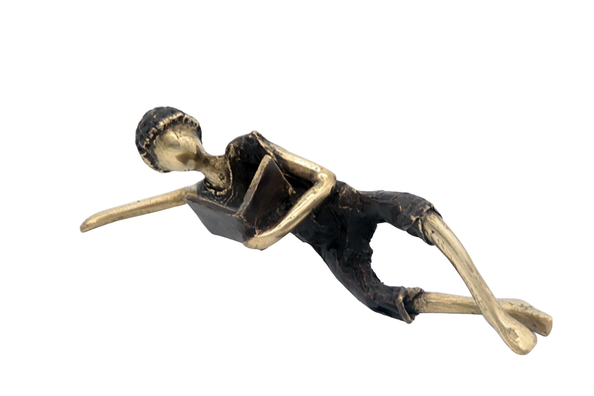 Bronze allongé 20 cm noir et doré n°8 Bronzes d&#39;Afrique