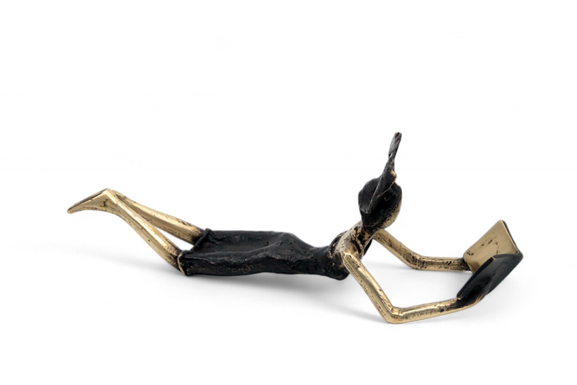 Bronze allongé 20 cm noir et doré n°11 Bronzes d'Afrique