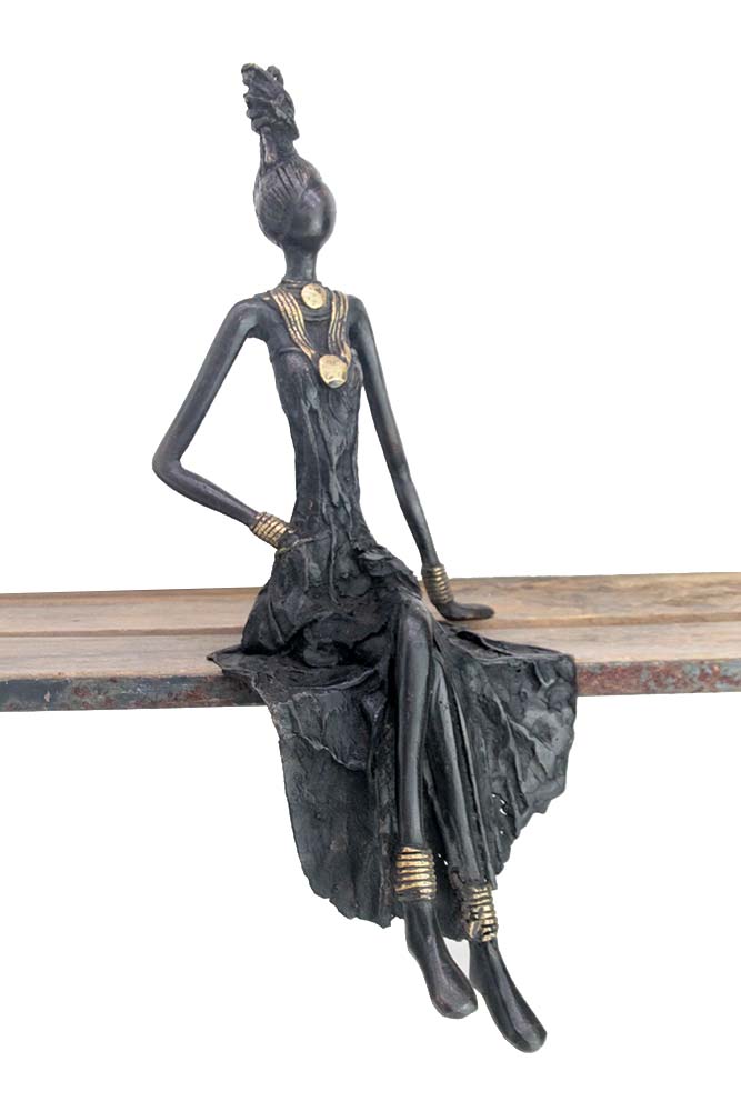 Bronze assis 40 cm noir n°2 Bronzes d'Afrique