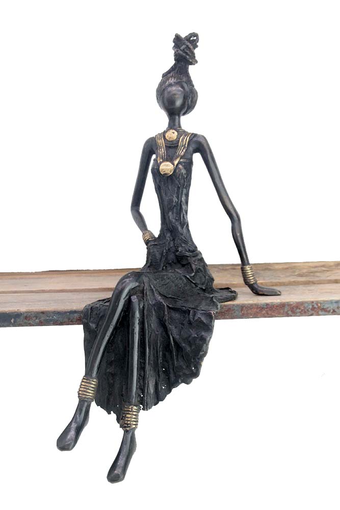 Bronze assis 40 cm noir n°2 Bronzes d'Afrique