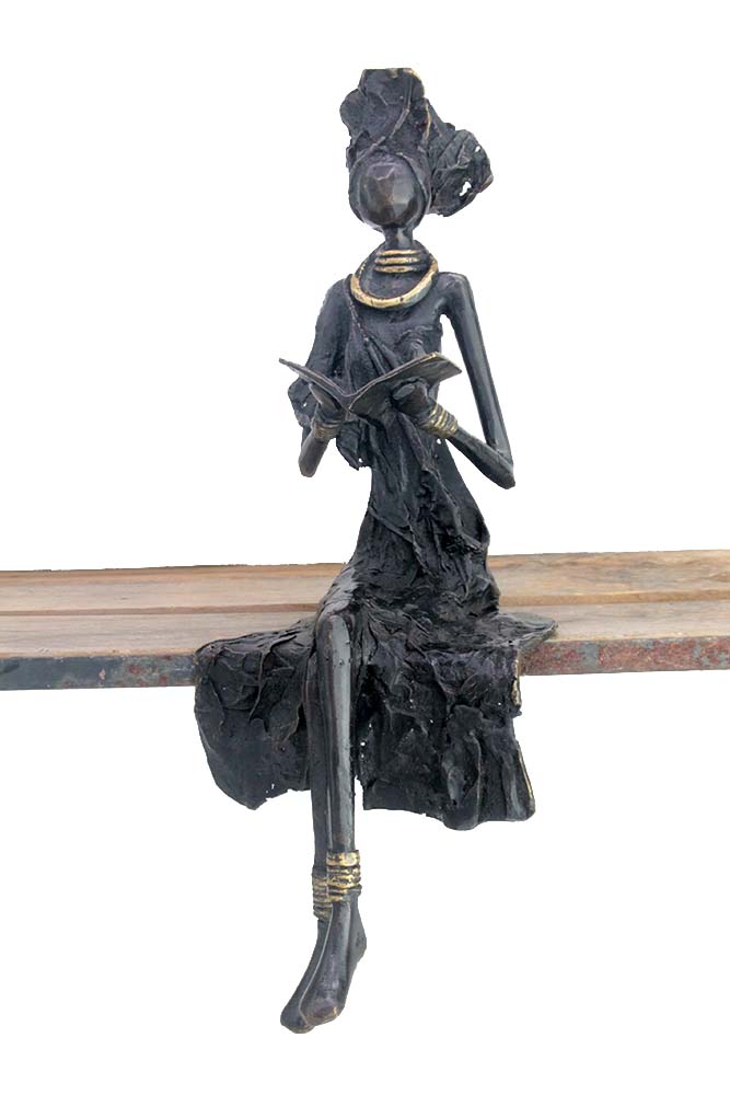 Bronze assis 40 cm noir n°3 Bronzes d'Afrique